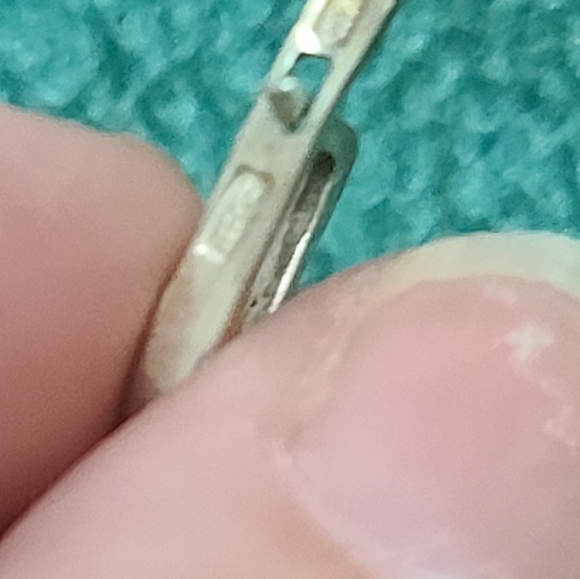 Vintage Purple Art Deco Style and Silver Ornate Earrings, Heavy, Drop - Picture 5 of 7